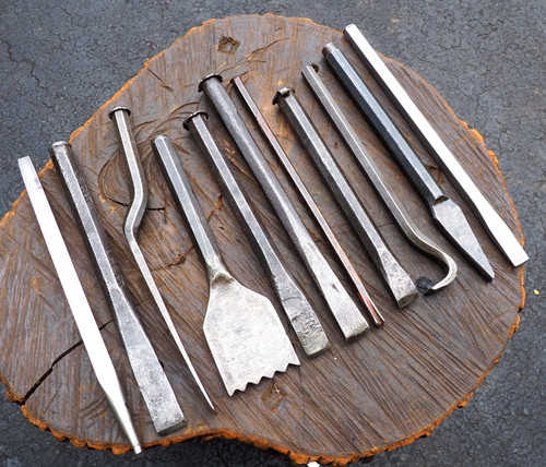 Lrg 11pc steel - 11pc, "chisels"