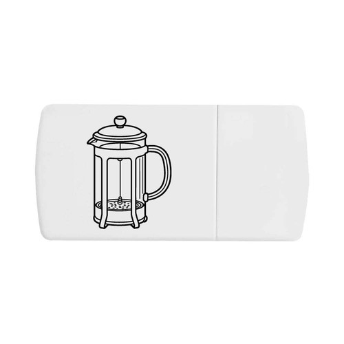 French press pill box with - 'french, press'