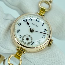 (9ct Gold) Rolex Vintage Lady Art Deco Cocktail Watch 26mm Antique Bracelet