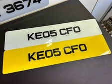 PRINTED 40mm METRO FONT NUMBER PLATES SHOW USE ONLY WONT PASS MOT SET