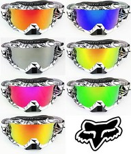 GOGGLE-SHOP FOX AIRSPACE MOTOCROSS MX GOGGLE CHROME MIRROR LENS bmx mtb quad 