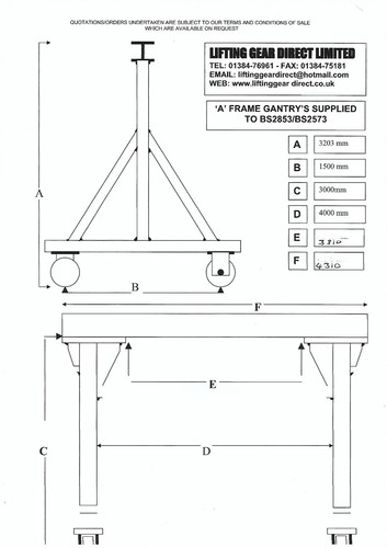 Mobile gantry crane 1000kg swl - gantry,