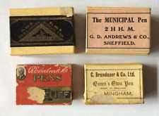 4 x VINTAGE C. BRANDAUER , ESTERBROOK & MUNICIPAL BOXED PEN NIBS THREE UNOPENED