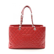 CHANEL Matelasse Grand GST XL Tote Bag Caviar Skin (Grained Calf) Women's Red A6