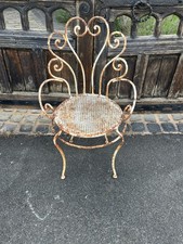 ANTIQUE WROUGHT IRON PEACOCK CHAIR-HAND FORGED