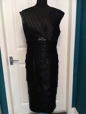 Gold By Michael H Sleeveless Bead Detail Black Dress - Size 12 (V)