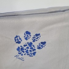 Personalised Pet Blanket – Embroidered Paw & Heart with Pet Name – Dog Cat Gift