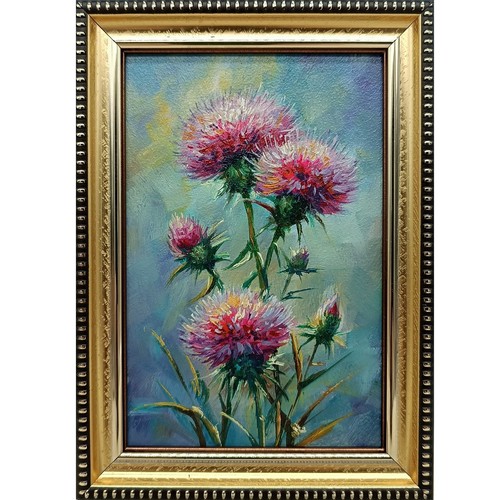 Thistle original oil painting - thistle,