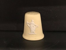 Wedgwood Yellow jasperware Floral  girl thimble in excellent condition.
