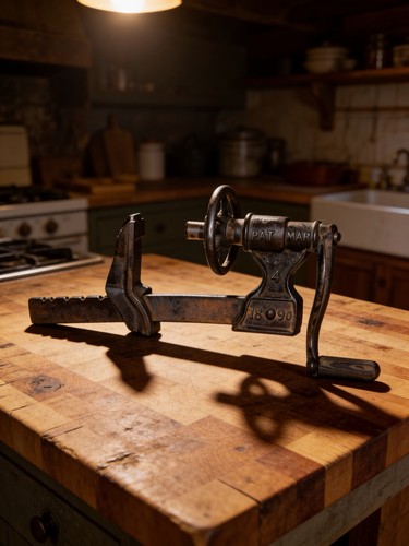 Antique cast iron hand crank - iron,