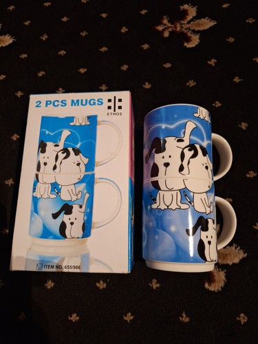 Ethos dog stacking mugs - ethos, x2