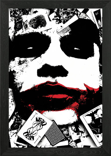 Joker framed wall art - bw,