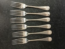 Walker & Hall,silver plated DESSERT/DINNER Forks X6 18cm Long