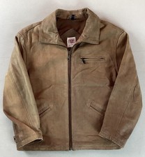 Vintage Leather Highwayman Jacket Bomber Jacket Brown Nubuck Size 36