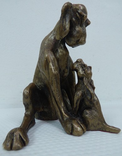 Mother dog puppy bronze - dog,