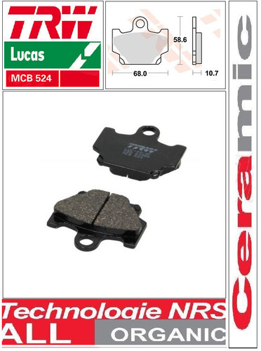 Front brake pads organic - front, trw