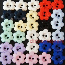 10 Daisy Flower Buttons 11mm 15mm 17.5mm or 21mm White Pink Lilac Yellow Red etc