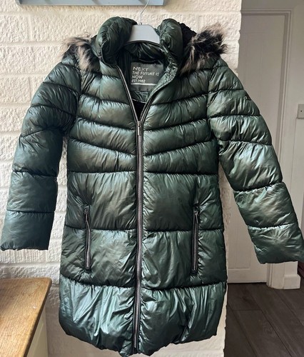 Next girls green hooded puffer - hooded,