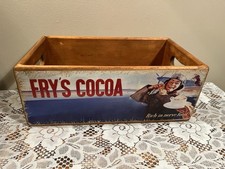 VINTAGE STYLE FRY’S COCOA STORAGE BOX CRATE RECLAIMED TIMBERS  30.5x17.5x11.5cm