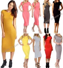 Ladies Womans Cap Sleeve Midi