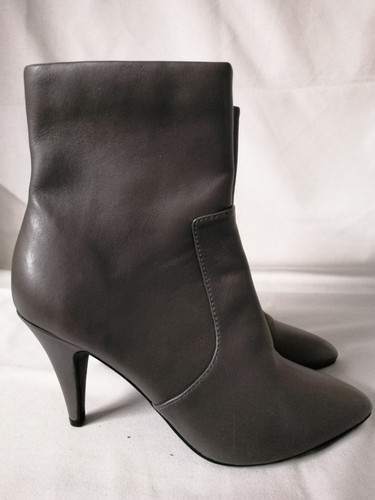 Grey leather low calf - m&s,