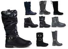 Girls Black Boots Infants Mid