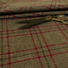 Country Tartan Check Woven Upholstery Fabric for Curtains & Cushions Per Metre