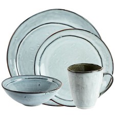 Fairmont & Main Misty Blue/Grey 4PCs Dinner Set Crockery Plates Bowl Mugs Cups