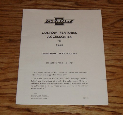 1964 chevrolet custom features - chevrolet,