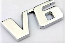 V6 Emblem Signs Chrome 3D Logo