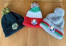 3 Ryder Cup 2023 Marco Simone Golf Knitted Bobble Hats - Wooly Golf Winter Hats