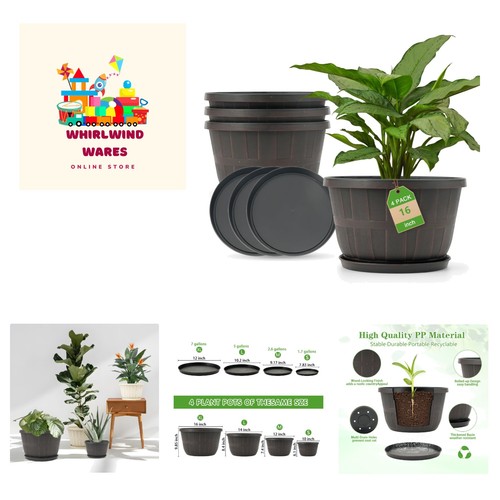 Plant planters pots set 4 - of,