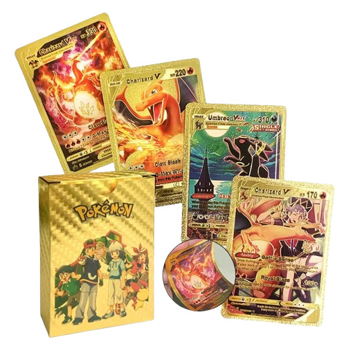 55pcs pokemon card foil gold - pokemon,