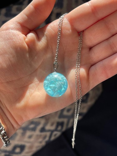 Blue sky cloud resin sphere - resin,