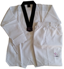 V-Neck Taekwondo Suit White Martial Arts Uniform Karate Training for Kids 1/150