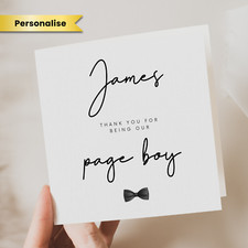 Thank You For Being Our Page Boy Pageboy Invitation Card Page Boy Thank You Gift