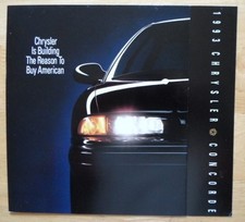 CHRYSLER CONCORDE orig 1993 USA Mkt Sales Brochure