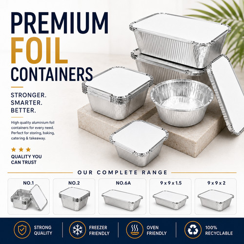 Aluminium foil containers with - containers,