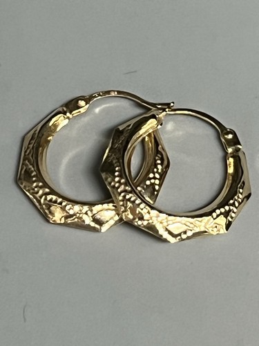 9ct small gold creole earrings - 9ct,