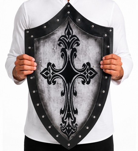 Medieval knight shield 27x17in - medieval,