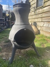 Wood Burner Cast Iron Garden Heater Log Fire Wood Chimney