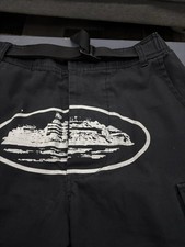 Corteiz CRTZ Alcatraz Black cargo shorts size extra small no button