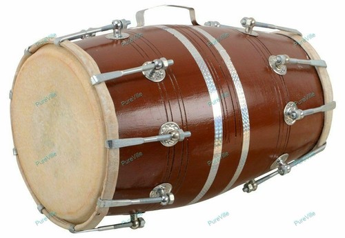 Wooden dholak folk indian - wooden,