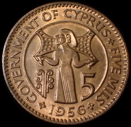 Cyprus mils 1956 elizabeth - 5,