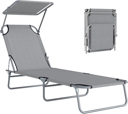 Outsunny folding sun lounger - outsunny,