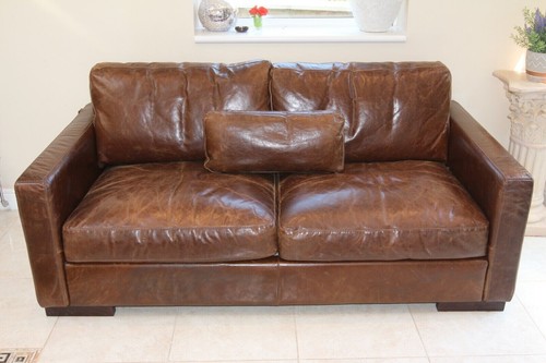 Brown leather quality sofa - quality,