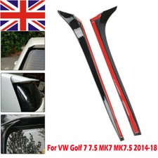 For VW Golf 7 7.5 MK7 MK7.5 Gloss Black Rear Window Spoiler Side Wing 2014-2018