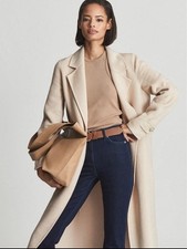 Reiss Brooks Wool Blend Longline Overcoat Size 12 RRP £328.00