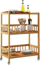 Bamboo Kitchen Serving Trolley Cart 3 Tier Kitchen Storage Rack X002D7YKB1