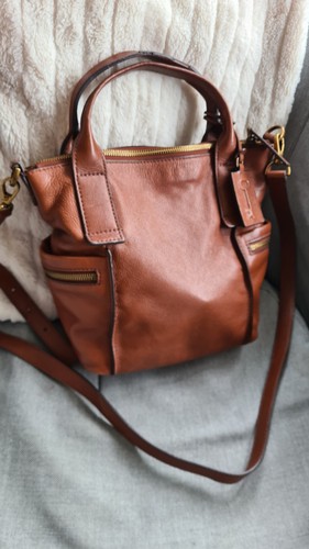Fossil brown leather - leather, satchel